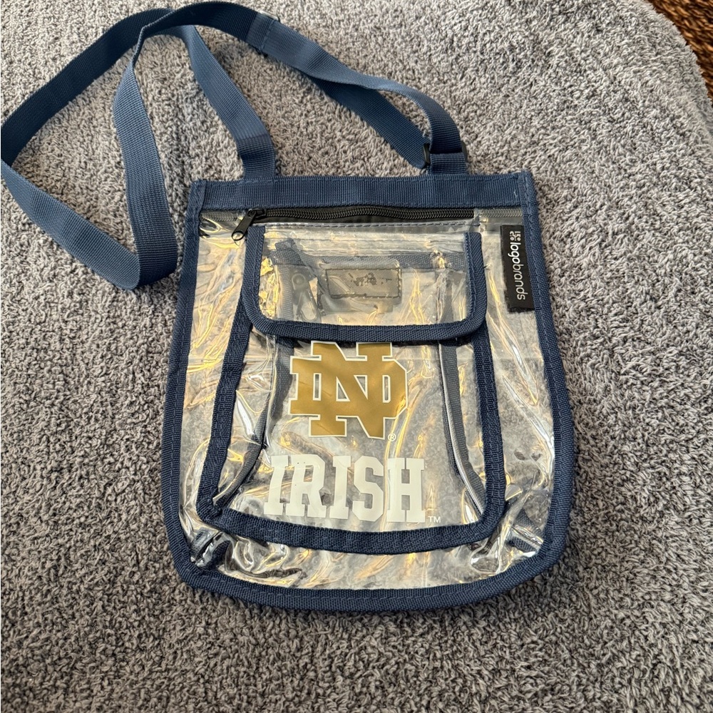 Notre Dame Clear Crossbody Bag - Navy and Gold